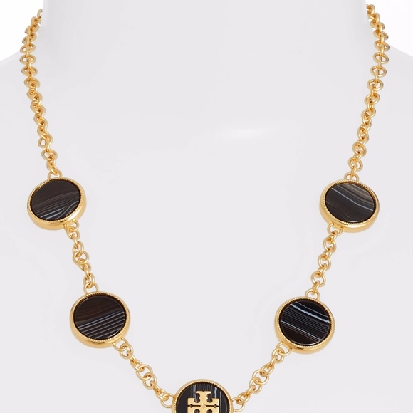 Tory Burch Agate Disc Necklace - Picture 2 of 7